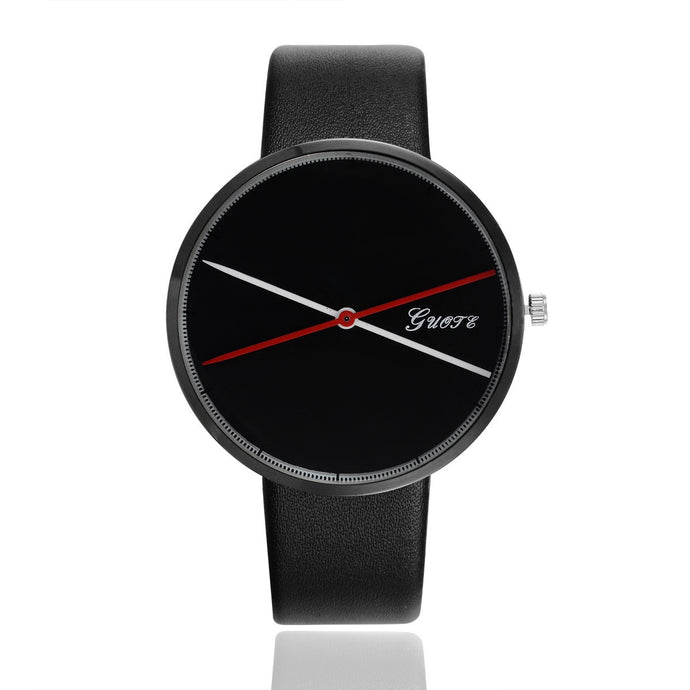 Simple Red Pointer Men Watches