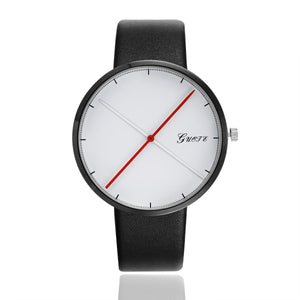 Simple Red Pointer Men Watches