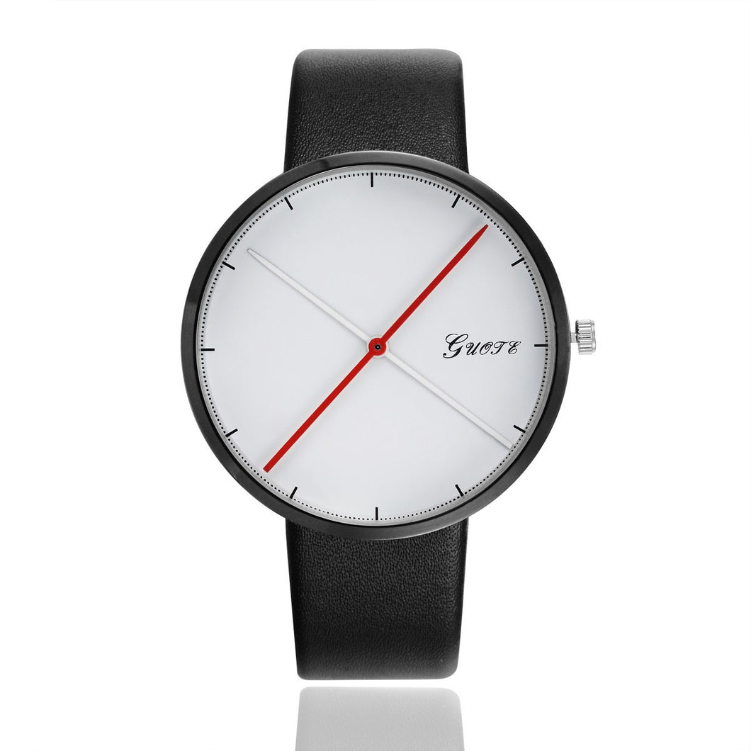 Simple Red Pointer Men Watches